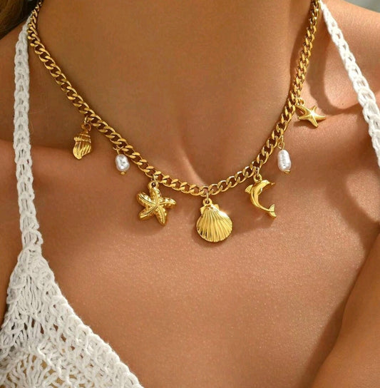 Collier breloque océan